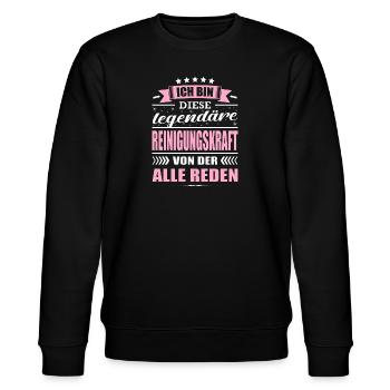 Ich Bin Diese Legendäre Reinigungskraft - Stanley/Stella Unisex Bio-Sweatshirt CHANGER  - Schwarz - Vorne - Nik (191cm) & Marisol (170cm)