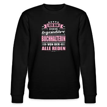 Ich Bin Diese Legendäre Buchhalterin - Stanley/Stella Unisex Bio-Sweatshirt CHANGER  - Schwarz - Vorne - Nik (191cm) & Marisol (170cm)