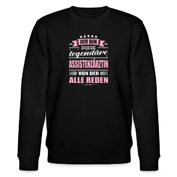 Ich Bin Diese Legendäre Assistenzärztin - Stanley/Stella Unisex Bio-Sweatshirt CHANGER  - Schwarz - Vorne - Nik (191cm) & Marisol (170cm)