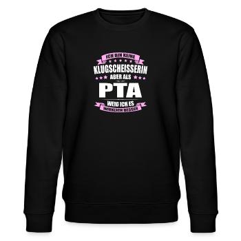 Ich Bin Keine Klugscheisserin PTA Apotheke - Stanley/Stella Unisex Bio-Sweatshirt CHANGER  - Schwarz - Vorne - Nik (191cm) & Marisol (170cm)