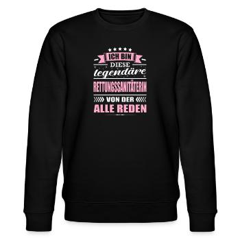 Ich Bin Diese Legendäre Rettungssanitäterin Sani - Stanley/Stella Unisex Bio-Sweatshirt CHANGER  - Schwarz - Vorne - Nik (191cm) & Marisol (170cm)