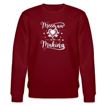 meemaw in the making - Stanley/Stella CHANGER Unisex Organic Sweatshirt - burgundy - Front - Nik (191cm) & Marisol (170cm)