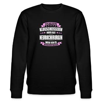 Ich Bin Keine Klugscheisserin Neurochirurgin Arzt - Stanley/Stella Unisex Bio-Sweatshirt CHANGER  - Schwarz - Vorne - Nik (191cm) & Marisol (170cm)