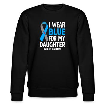 Ich trage Blau für meine Tochter Blaues Band Diabetes - Stanley/Stella Unisex Bio-Sweatshirt CHANGER  - Schwarz - Vorne - Nik (191cm) & Marisol (170cm)