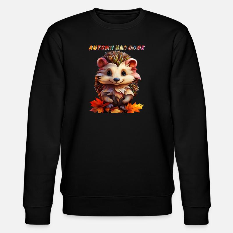 HEDGEHOG AUTUMN HAS COME - Stanley/Stella CHANGER Unisex Organic Sweatshirt - black