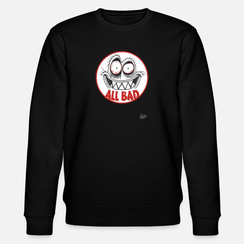 Crazy funny face – Everything bad! - Stanley/Stella CHANGER Unisex Organic Sweatshirt - black