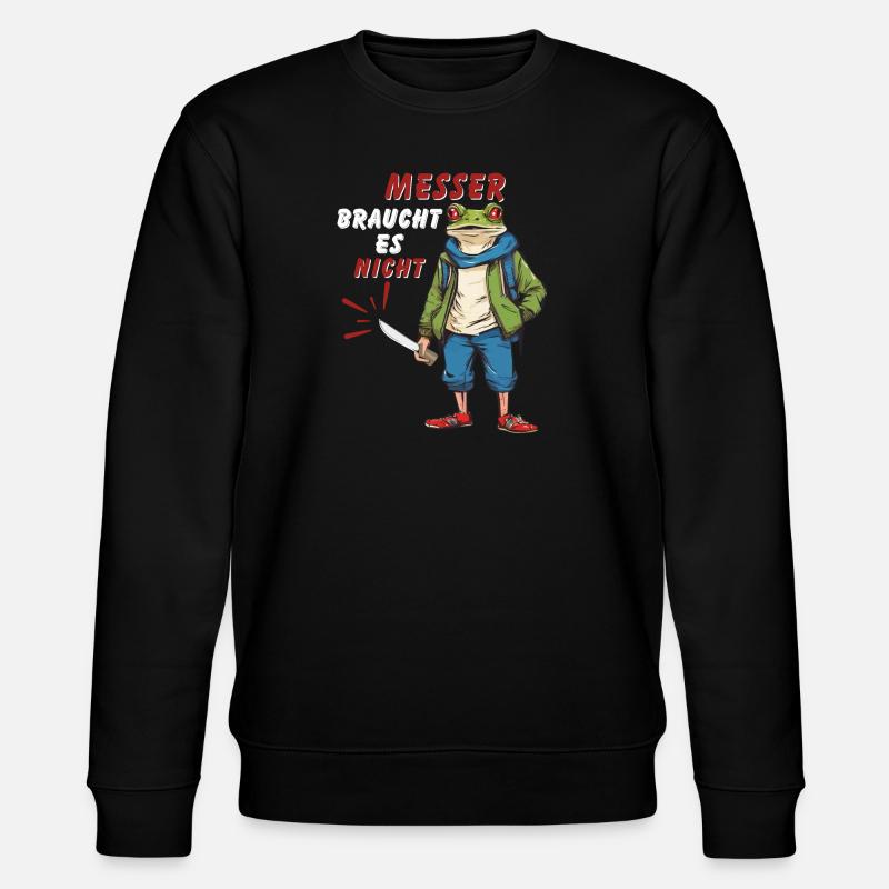 MESSER BRAUCHT ES NICHT - Stanley/Stella Unisex Bio-Sweatshirt CHANGER  - Schwarz