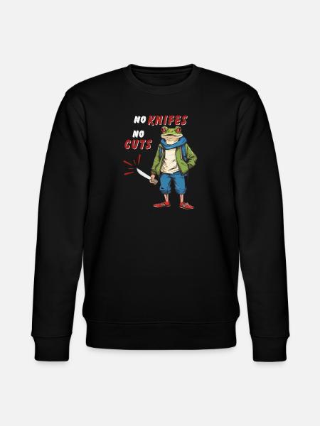 NO KNIVES NO CUTS - Stanley/Stella CHANGER Unisex Organic Sweatshirt - black
