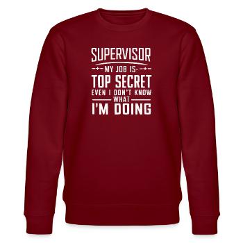 Supervisor Beruf - Stanley/Stella Unisex Bio-Sweatshirt CHANGER  - Burgunderrot - Vorne - Nik (191cm) & Marisol (170cm)