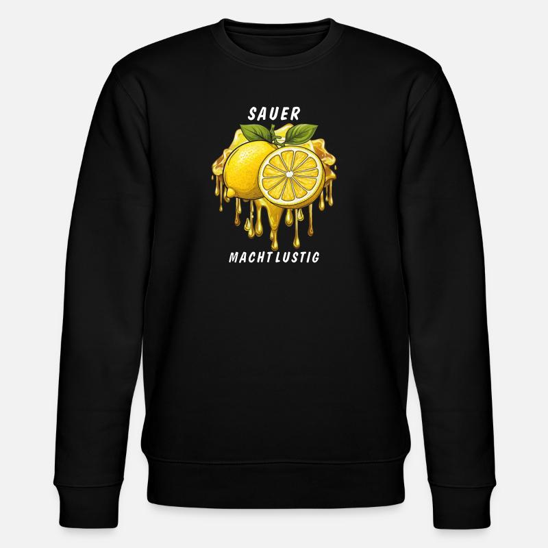 LEMON SOUR IS FUN - Stanley/Stella CHANGER Unisex Organic Sweatshirt - black