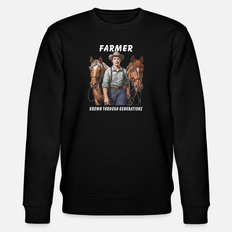 FARMER GROWN THROUGH GENERATIONS - Stanley/Stella CHANGER Unisex Organic Sweatshirt - black