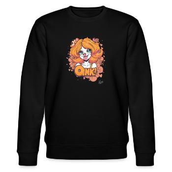 Das süße Schweine-Mädchen sagt Oink! - Stanley/Stella Unisex Bio-Sweatshirt CHANGER  - Schwarz - Vorne - Nik (191cm) & Marisol (170cm)