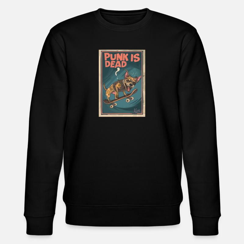 Skateboard Zombie-Hund: Punk is Dead - Stanley/Stella Unisex Bio-Sweatshirt CHANGER - Schwarz