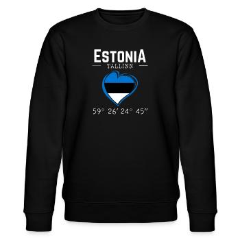 Drapeau souvenir de l’Estonie Capitale Tallinn - Sweat bio CHANGER Stanley/Stella Unisexe - noir - Devant - Nik (191cm) & Marisol (170cm)