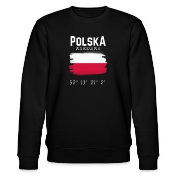 Polska Pologne Souvenir Drapeau Varsovie Capitale - Sweat bio CHANGER Stanley/Stella Unisexe - noir - Devant - Nik (191cm) & Marisol (170cm)