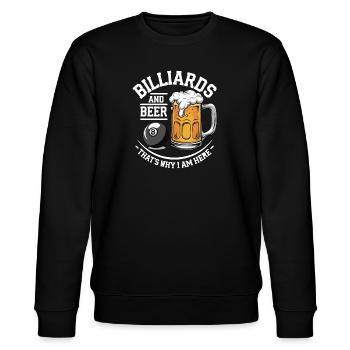 Billiards and Beer - lustige Billiard Sprüche - Stanley/Stella Unisex Bio-Sweatshirt CHANGER  - Schwarz - Vorne - Nik (191cm) & Marisol (170cm)