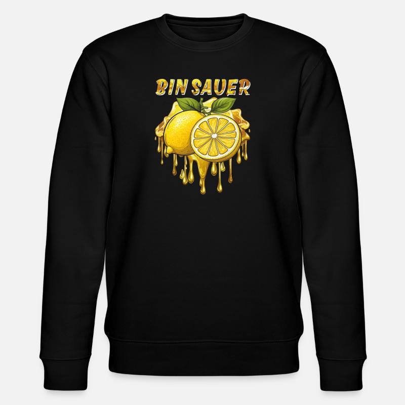 ZITRONE BIN SAUER - Stanley/Stella Unisex Bio-Sweatshirt CHANGER  - Schwarz