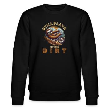 Mountain Bike Sloth Cycling Gift Downhill - Stanley/Stella CHANGER Unisex Organic Sweatshirt - black - Front - Nik (191cm) & Marisol (170cm)