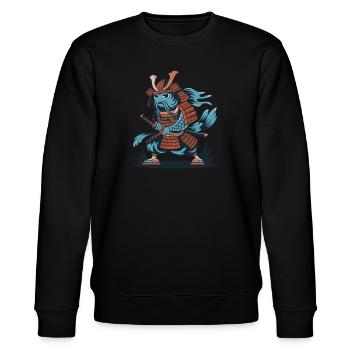 Japan Samurai Koi Carp Anime Gift - Stanley/Stella CHANGER Unisex Organic Sweatshirt - black - Front - Nik (191cm) & Marisol (170cm)