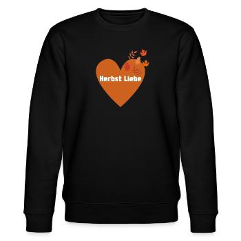 Herz Design Herbst Liebe von Gregor Jell - Stanley/Stella Unisex Bio-Sweatshirt CHANGER  - Schwarz - Vorne - Nik (191cm) & Marisol (170cm)