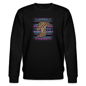 Serape Cactus mexicain de l’Ouest Vache de campagne léopard - Sweat bio CHANGER Stanley/Stella Unisexe - noir - Devant - Nik (191cm) & Marisol (170cm)