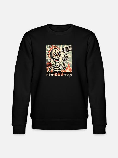 Hot German fart fright skeleton - Stanley/Stella CHANGER Unisex Organic Sweatshirt - black