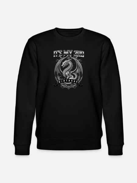 Dragon 3rd Birthday Dragon - Stanley/Stella CHANGER Unisex Organic Sweatshirt - black