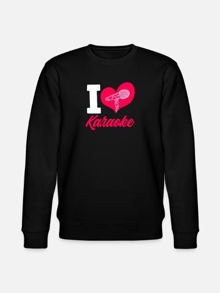 I Love Karaoke Microphone Heart - Stanley/Stella CHANGER Unisex Organic Sweatshirt - black