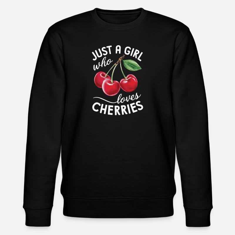 Kirsche Kirschen Früchte Essen - Stanley/Stella Unisex Bio-Sweatshirt CHANGER  - Schwarz