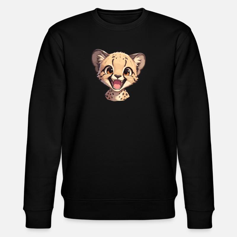 Cheetah Geparde Gepard - Stanley/Stella Unisex Bio-Sweatshirt CHANGER  - Schwarz