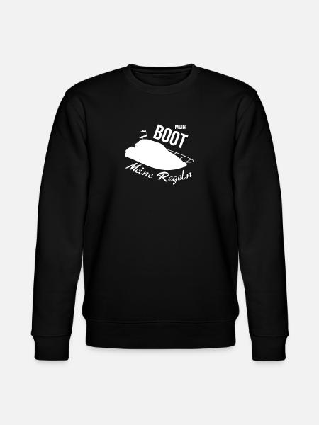 Mein Boot meine Regeln Motorboot - Stanley/Stella Unisex Bio-Sweatshirt CHANGER  - Schwarz
