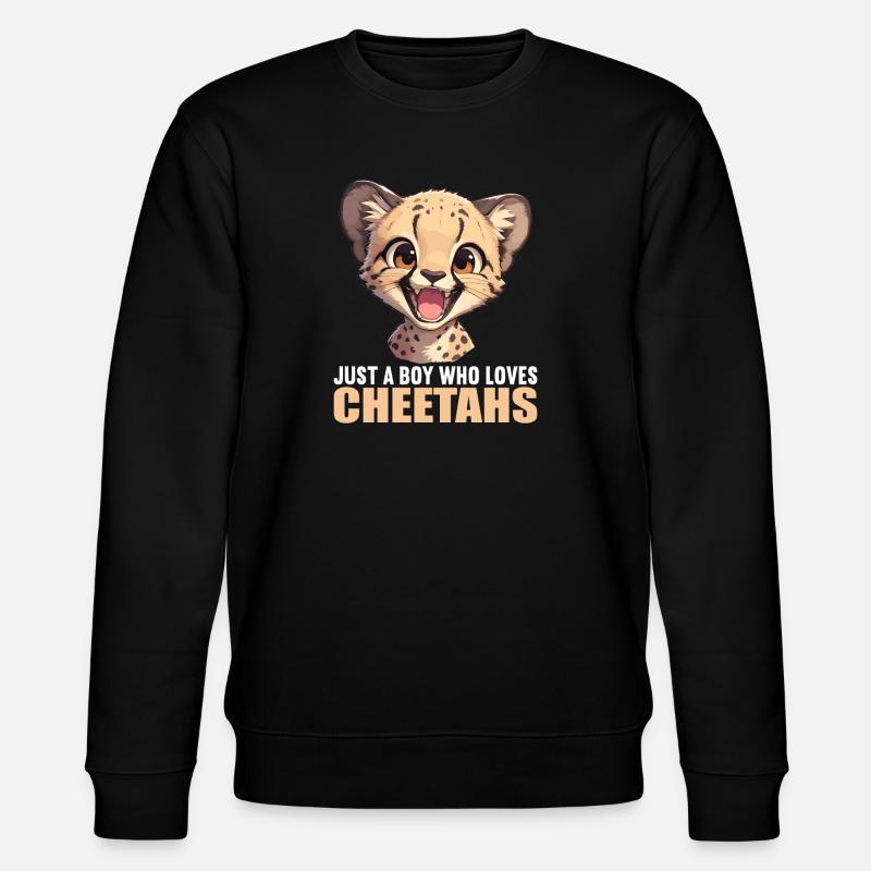 Cheetah Geparde Gepard - Stanley/Stella Unisex Bio-Sweatshirt CHANGER  - Schwarz