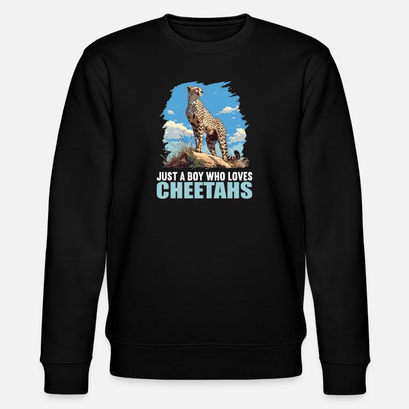 Cheetah Geparde Gepard - Stanley/Stella Unisex Bio-Sweatshirt CHANGER  - Schwarz