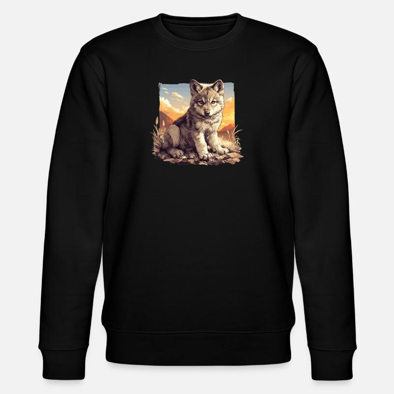 Wölfe Wolf - Stanley/Stella Unisex Bio-Sweatshirt CHANGER  - Schwarz