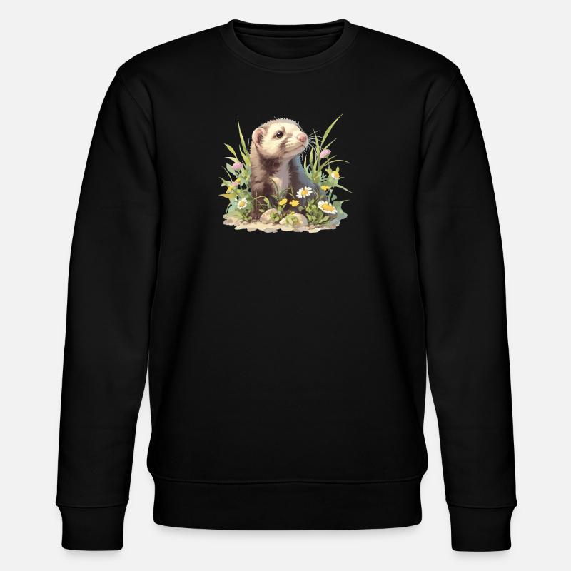 Ferret Frettchen - Stanley/Stella Unisex Bio-Sweatshirt CHANGER  - Schwarz