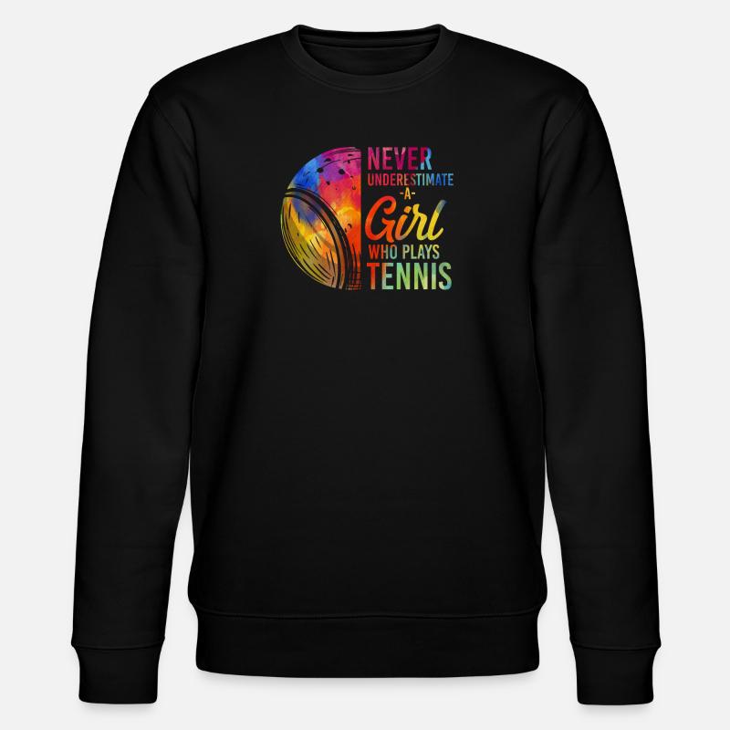 Funny Tennis Player Racket - Stanley/Stella CHANGER Unisex Organic Sweatshirt - black