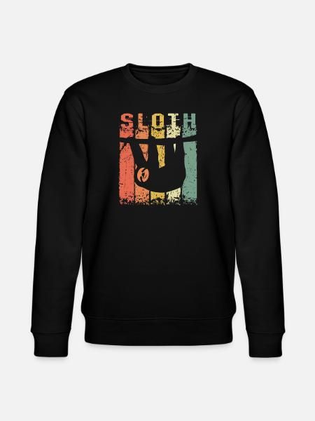 Slothy Napping Slow Chilling Sloth - Stanley/Stella CHANGER Unisex Organic Sweatshirt - black