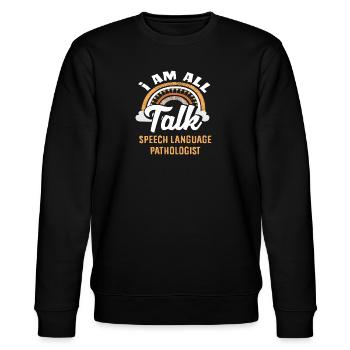I'm All Talk Speech Therapist - Stanley/Stella CHANGER Unisex Organic Sweatshirt - black - Front - Nik (191cm) & Marisol (170cm)