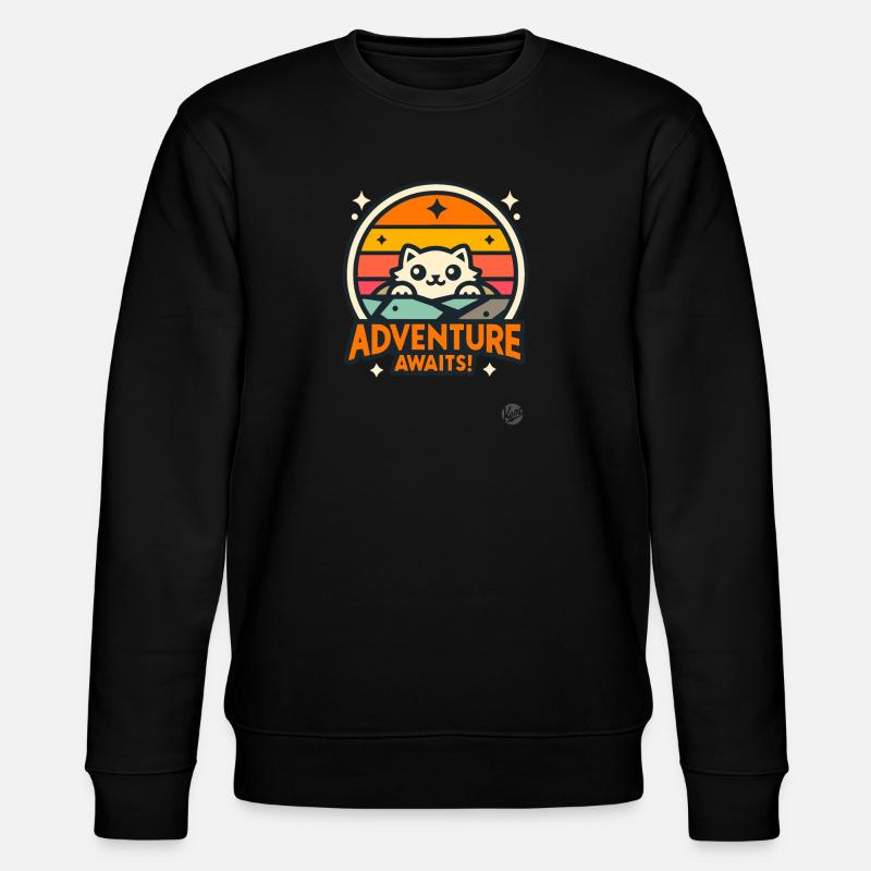 L’aventure attend le chat curieux - Sweat bio CHANGER Stanley/Stella Unisexe - noir
