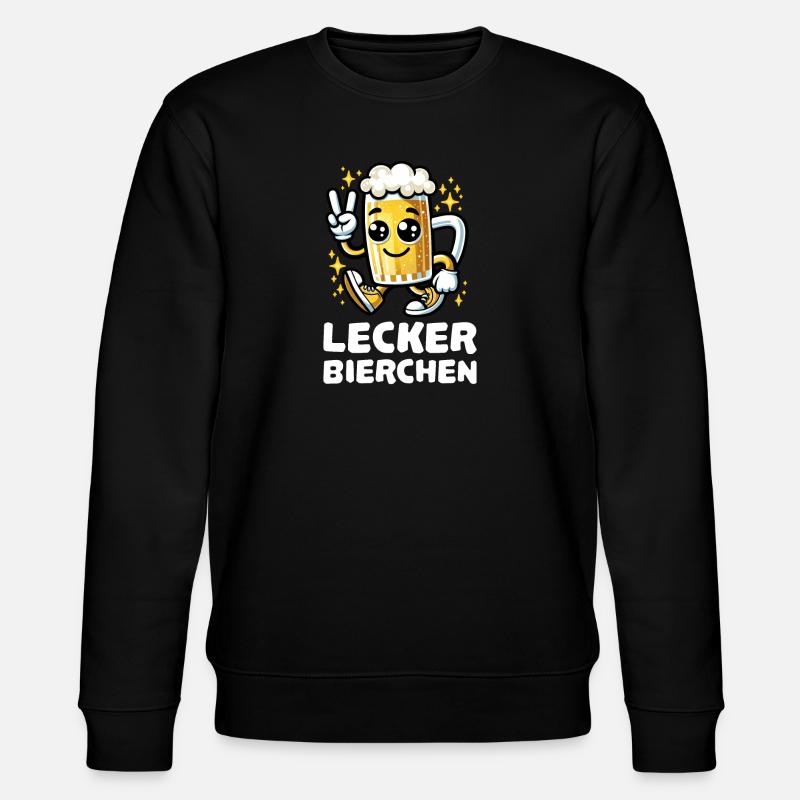 Lecker Bierchen Cartoon - Stanley/Stella Unisex Bio-Sweatshirt CHANGER  - Schwarz