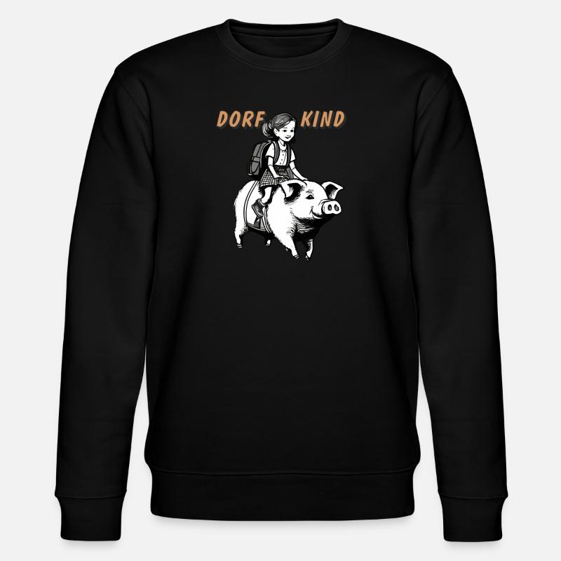 SCHWEIN KIND MÄDCHEN - Stanley/Stella Unisex Bio-Sweatshirt CHANGER  - Schwarz
