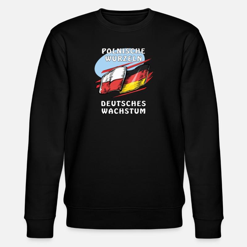 POLISH ROOTS, GERMAN GROWTH - Stanley/Stella CHANGER Unisex Organic Sweatshirt - black