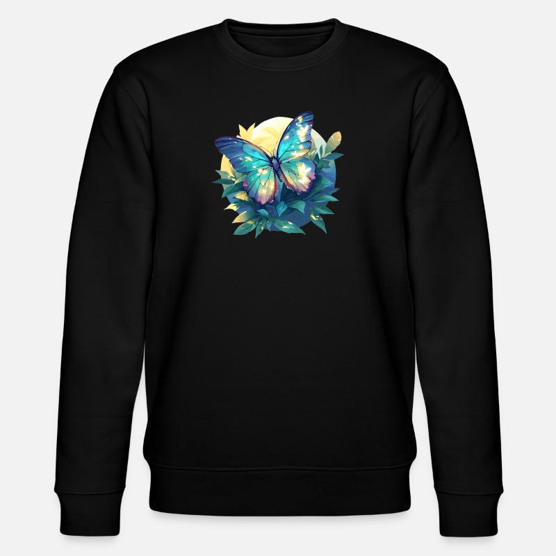 Butterfly Schmetterlinge Schmetterling - Stanley/Stella Unisex Bio-Sweatshirt CHANGER  - Schwarz