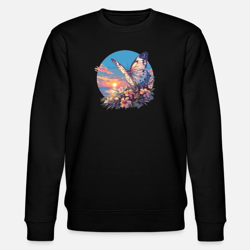 papillon papillons papillon papillon - Sweat bio CHANGER Stanley/Stella Unisexe - noir