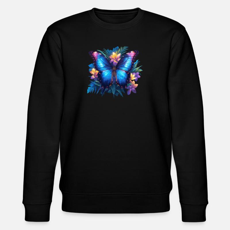 Butterfly Schmetterlinge Schmetterling - Stanley/Stella Unisex Bio-Sweatshirt CHANGER  - Schwarz