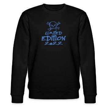 Limited Edition 2022 Geburtstag 2022 Geboren - Stanley/Stella Unisex Bio-Sweatshirt CHANGER  - Schwarz - Vorne - Nik (191cm) & Marisol (170cm)