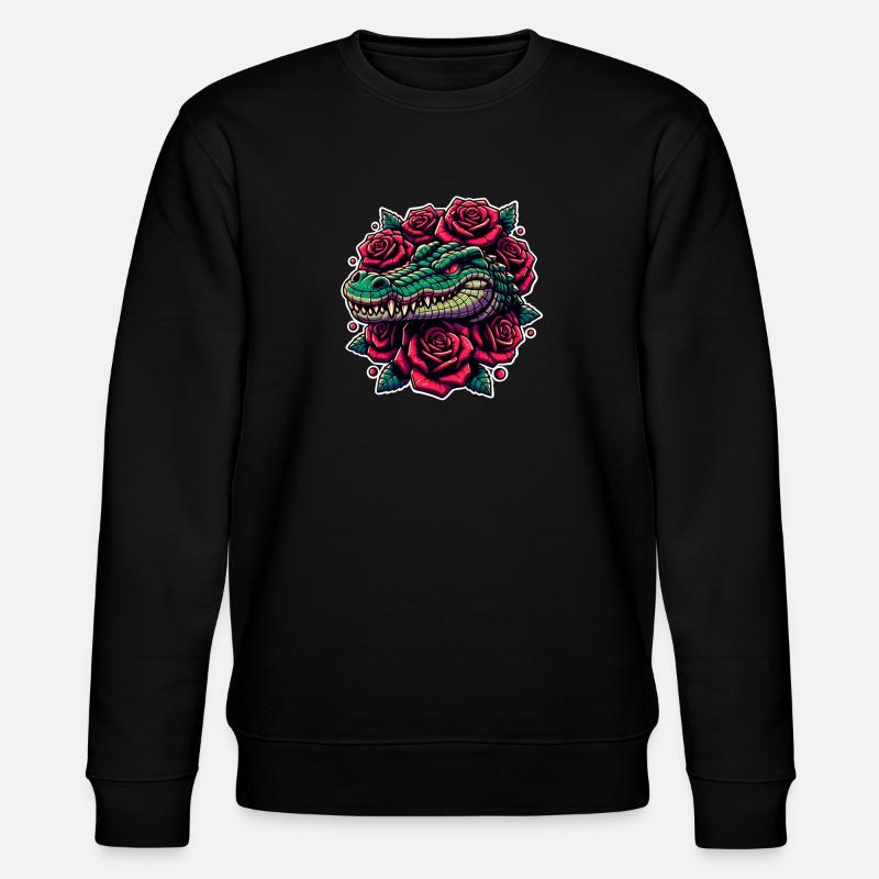 Krokodil - Stanley/Stella Unisex Bio-Sweatshirt CHANGER  - Schwarz