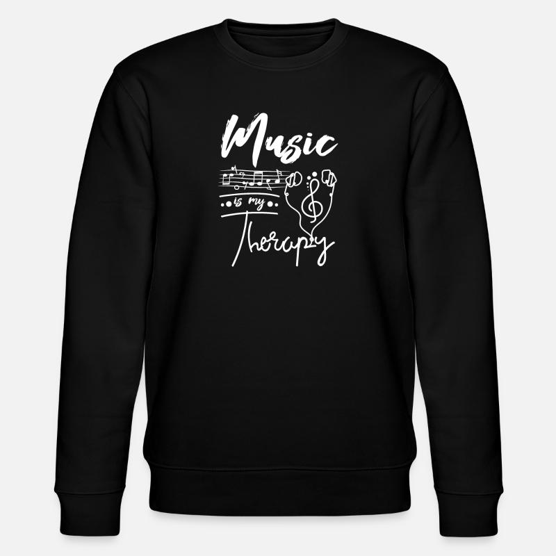 Music is my therapy - Stanley/Stella CHANGER Unisex Organic Sweatshirt - black