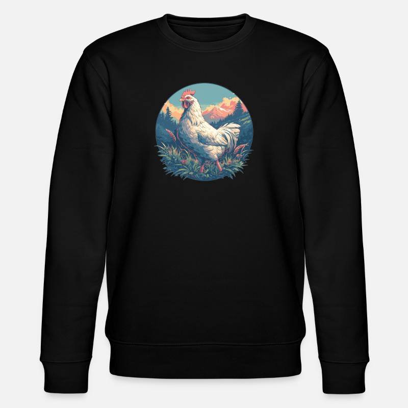 Rooster Hähne Hahn - Stanley/Stella Unisex Bio-Sweatshirt CHANGER  - Schwarz