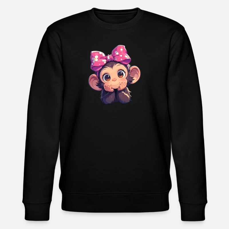 Chimpanzee Schimpansen Schimpanse - Stanley/Stella Unisex Bio-Sweatshirt CHANGER  - Schwarz